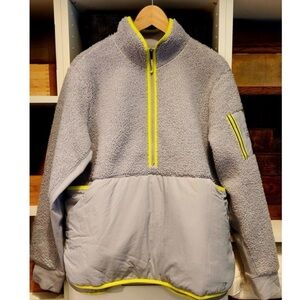 New Balance Gray Sherpa Hoodie Half Zip